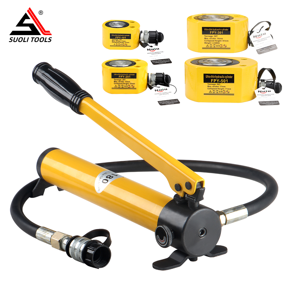 Hydraulic Bearing Puller Set - Cilindro hidráulico ultrafino 10T/20T/30T/50T, gato hidráulico
