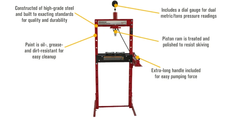 Prensa Hidráulica de 20 Tonela - Hydraulic Press 20 Ton Shop Press reseña y precio