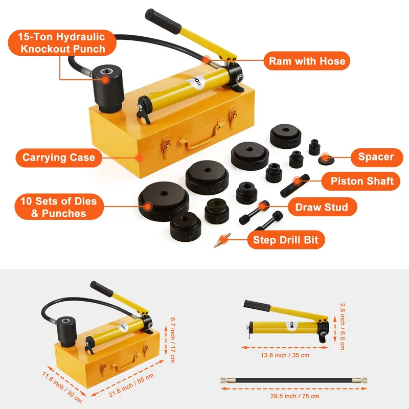 Juego de Punzones Hidráulicos  - Hydraulic Knockout Punch Set reseña y precio
